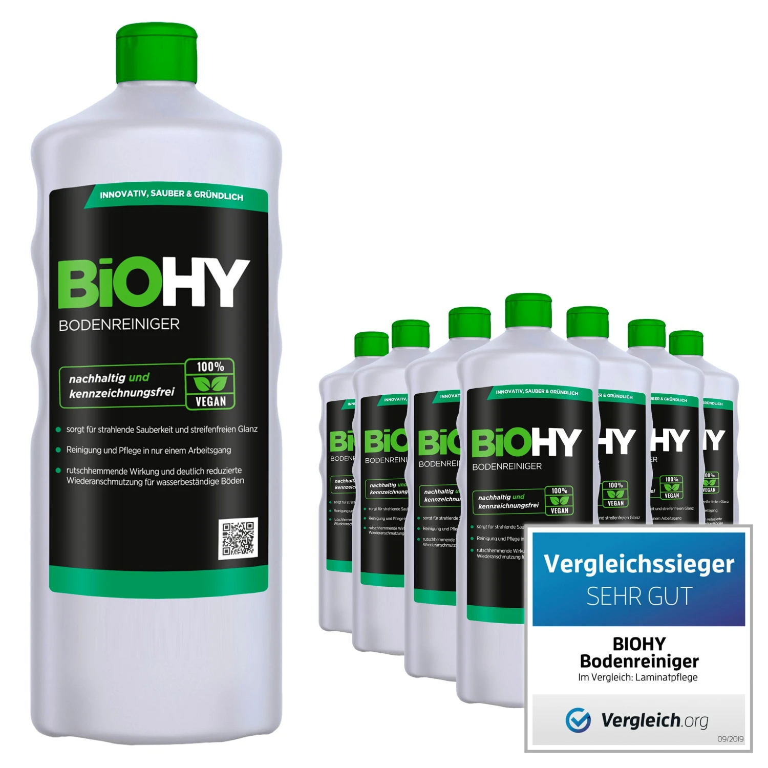 BiOHY Bodenreiniger (9x1l Flasche) | Konzentrat Für Alle Reinigungsgeräte Und Alle Hartböden | Angenehmer Geruch Und Streifenfreie Reinigung 3 BiOHY Bodenreiniger (9x1l Flasche) | Konzentrat Für Alle Reinigungsgeräte Und Alle Hartböden | Angenehmer Geruch Und Streifenfreie Reinigung