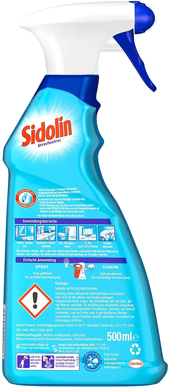 Sidolin Multi Flächen Reiniger Sprühflasche 500 Ml Flasche Reinigungsmittel 8 Sidolin Multi Flächen Reiniger Sprühflasche 500 Ml Flasche Reinigungsmittel – Bild 6