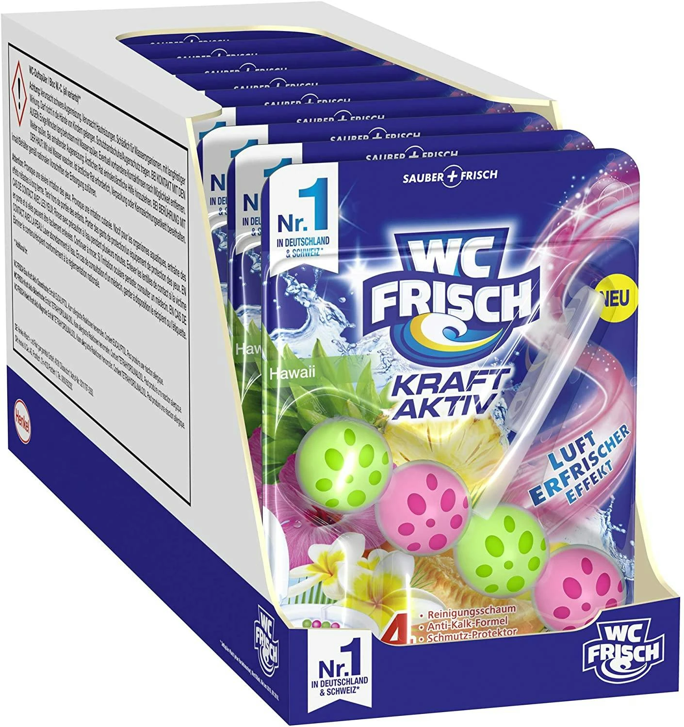 WC Frisch Kraft Aktiv 4er Pack Duftspüler Urlaubsträume Hawaii 4x1Stück Reiniger 4 WC Frisch Kraft Aktiv 4er Pack Duftspüler Urlaubsträume Hawaii 4x1Stück Reiniger – Bild 2