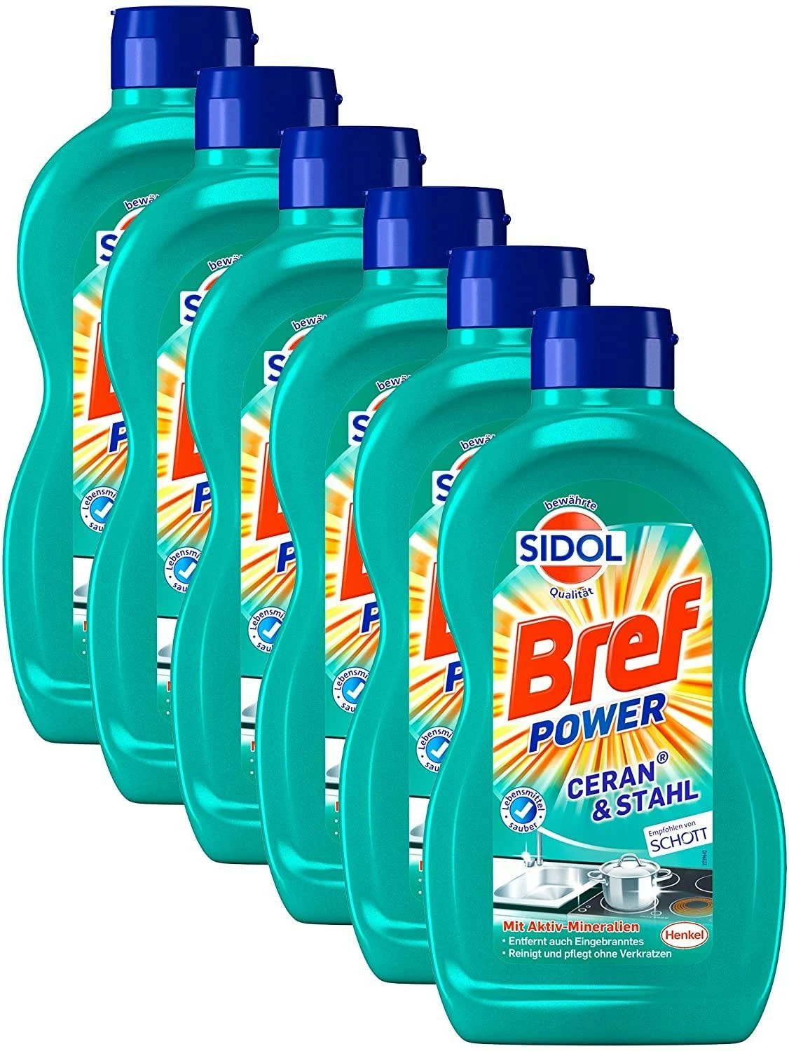 Bref Power Ceran & Stahl 6er Pack Edelstahl Reinigung 500 Ml Reinigungsmittel 3 Bref Power Ceran & Stahl 6er Pack Edelstahl Reinigung 500 Ml Reinigungsmittel – Bild 2