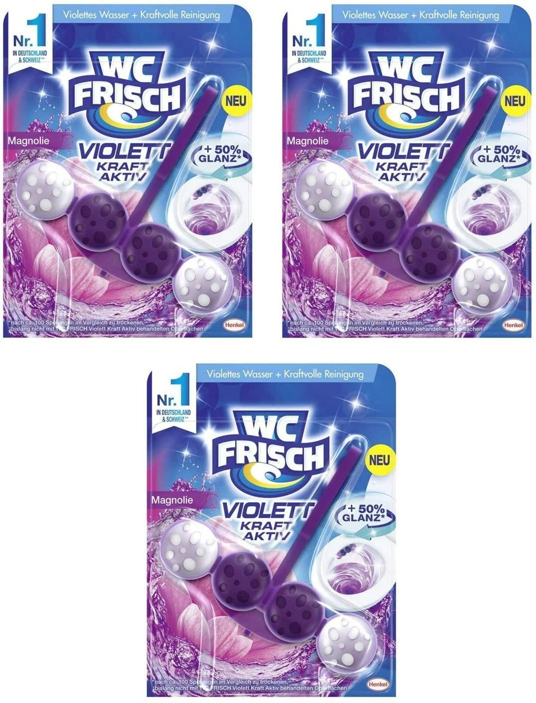 WC FRISCH Kraft Aktiv Violettspüler Magnolie 5x50g WC Reiniger Reinigung 4 WC FRISCH Kraft Aktiv Violettspüler Magnolie 5x50g WC Reiniger Reinigung – Bild 2