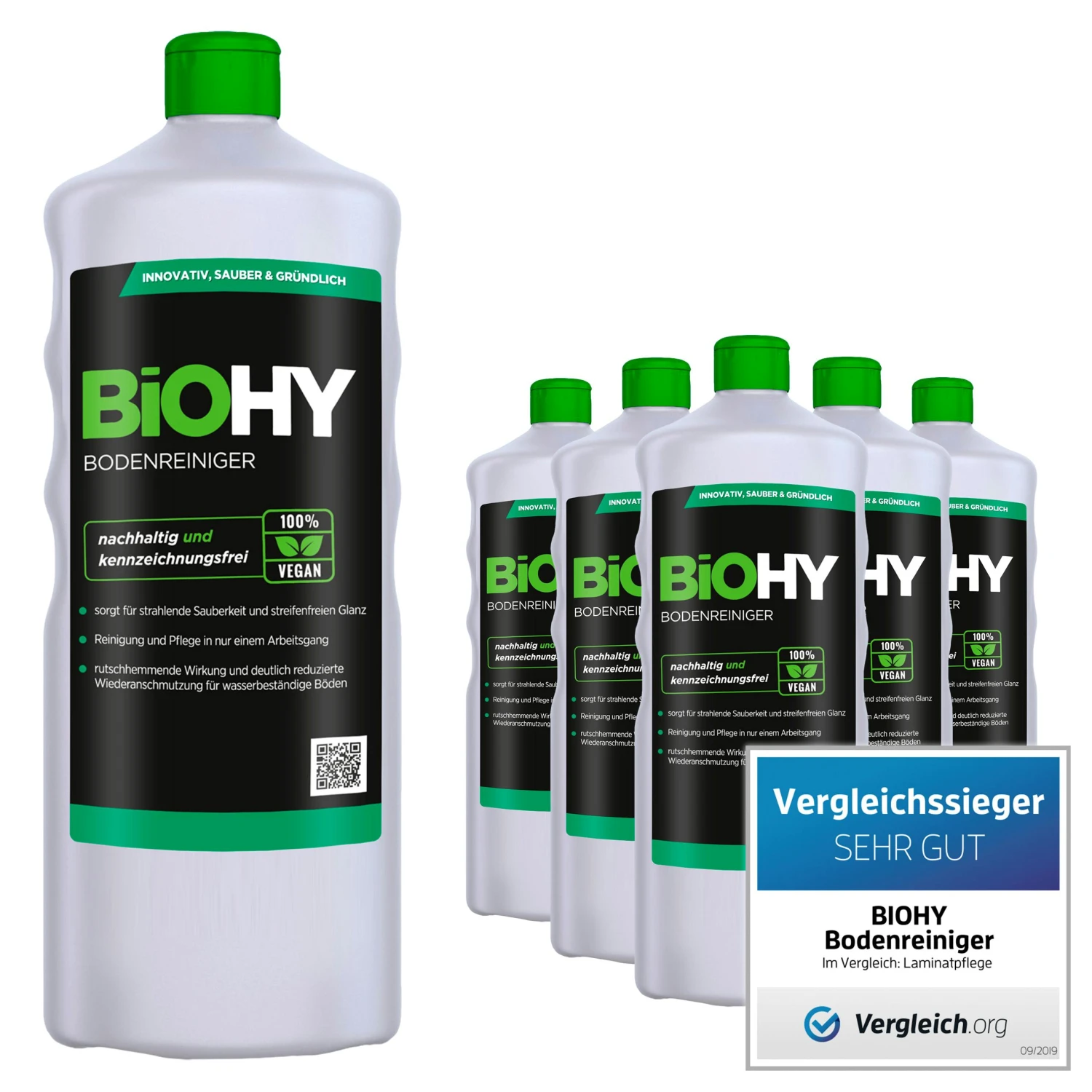 BiOHY Bodenreiniger (9x1l Flasche) | Konzentrat Für Alle Reinigungsgeräte Und Alle Hartböden | Angenehmer Geruch Und Streifenfreie Reinigung 5 BiOHY Bodenreiniger (9x1l Flasche) | Konzentrat Für Alle Reinigungsgeräte Und Alle Hartböden | Angenehmer Geruch Und Streifenfreie Reinigung – Bild 3