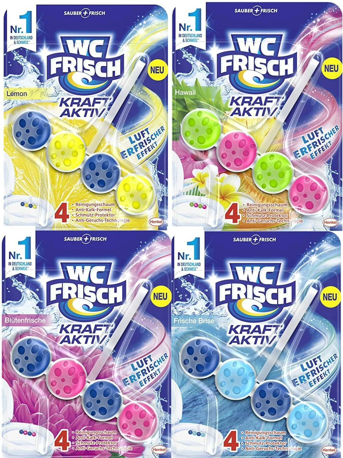 WC FRISCH Kraft Aktiv 4er Pack Blauspüler Chlor WC-Reiniger 4x1 Stück Farbspüler 9 WC FRISCH Kraft Aktiv 4er Pack Blauspüler Chlor WC-Reiniger 4x1 Stück Farbspüler – Bild 7