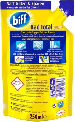 Biff Bad Total Zitrus Badreiniger Bad Reiniger Badezimmer 250 Ml Nachfüllpack -Geschäft Für Haushaltsreinigung 83cef9bc 7108 4ae6 b72f c17640bd25fc