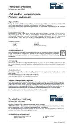 Perladin 2x1 HandreinigungsPaste Dose 250ml Handreinigung Handseife Werkstatt Seife Handwaschpaste Sandfrei -Geschäft Für Haushaltsreinigung b3b4db8b 101e 4be5 bb3a 3d44b380acad