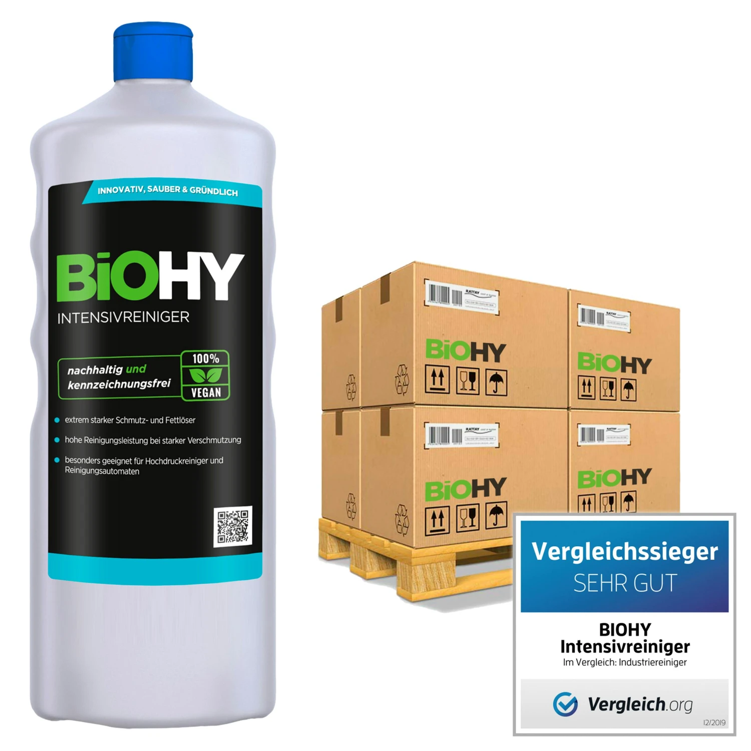 BiOHY Intensivreiniger Universal (9x1l Flasche) | Hochleistungs-INDUSTRIEREINIGER | Grundreiniger Ideal Für Hochdruckreiniger, Schaumarm 4 BiOHY Intensivreiniger Universal (9x1l Flasche) | Hochleistungs-INDUSTRIEREINIGER | Grundreiniger Ideal Für Hochdruckreiniger, Schaumarm – Bild 2