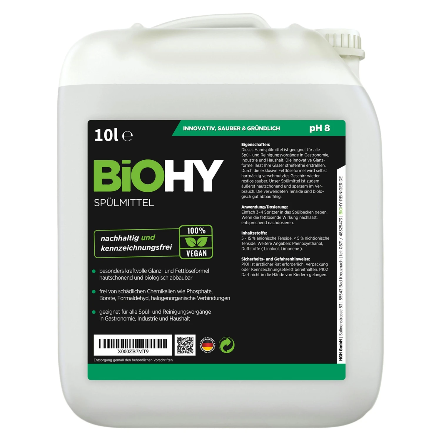BiOHY Spülmittel (6x1l Flasche) | Frei Von Schädlichen Chemikalien & Biologisch Abbaubar | Glanz- & Fettlöseformel 9 BiOHY Spülmittel (6x1l Flasche) | Frei Von Schädlichen Chemikalien & Biologisch Abbaubar | Glanz- & Fettlöseformel – Bild 7