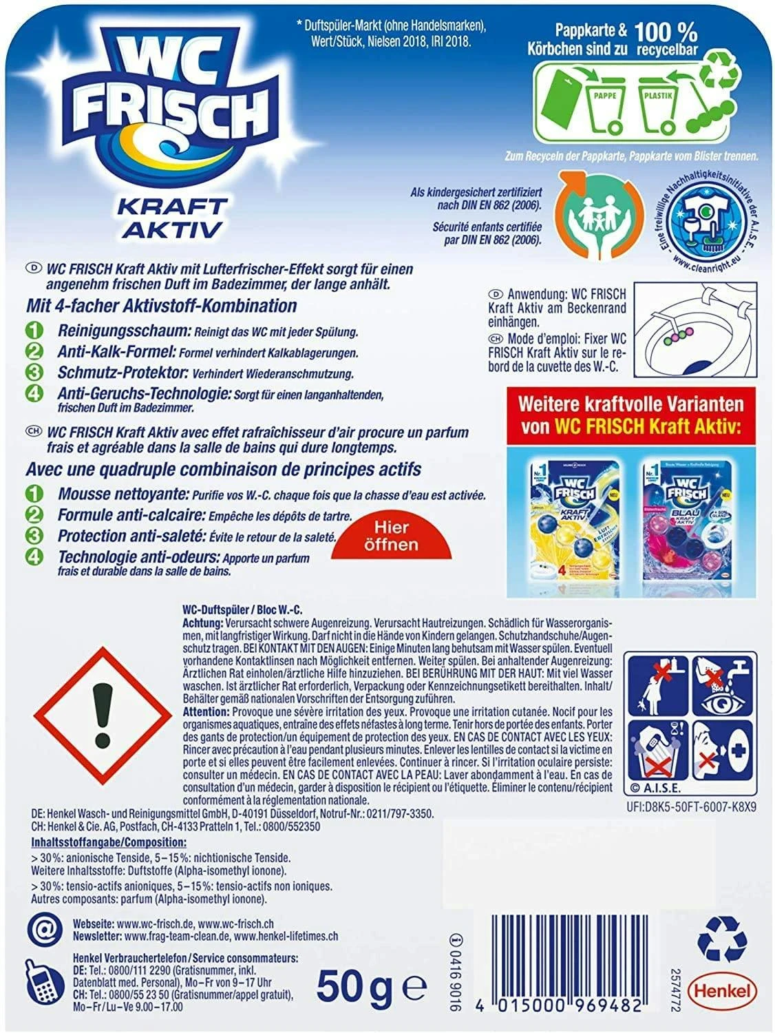 WC Frisch Kraft Aktiv 4er Pack Duftspüler Urlaubsträume Hawaii 4x1Stück Reiniger 8 WC Frisch Kraft Aktiv 4er Pack Duftspüler Urlaubsträume Hawaii 4x1Stück Reiniger – Bild 6