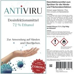ANTiVIRU | Desinfektionsmittel 6x 5L Kanister | Handdesinfektion & Flächendesinfektion | Viruzid | Anwendungsfertig -Geschäft Für Haushaltsreinigung d7bb3f48 a890 4a8e a1e2 b94d40dea570