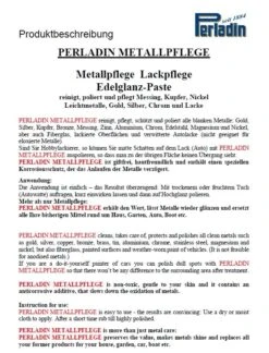 Perladin Premium Metallpflege Metallreiniger Paste EdelGlanz Tube 50ml Edelstahlpflege Reiniger -Geschäft Für Haushaltsreinigung dfa07ef3 f877 4741 9624 b635f516b6cf 1
