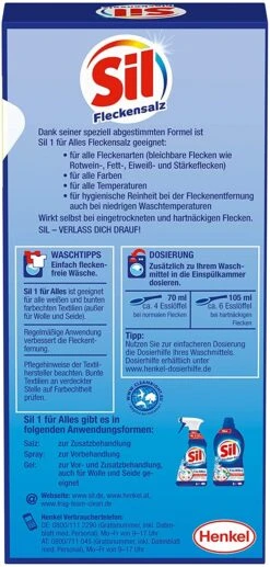 Sil 1 Für Alles Fleckensalz Fleckenentferner 500 G Reiniger Reinigungsmittel -Geschäft Für Haushaltsreinigung ecefbf7a 6c20 448f 9541 b58f3b79933d